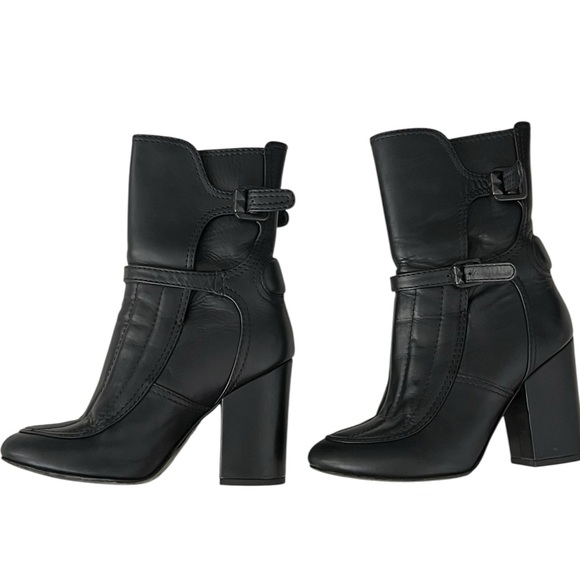 Zadig & Voltaire & Laurence Dacade Black Heeled Boots with Buckle Detail - Picture 11 of 13